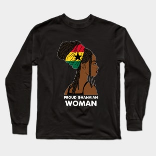 Proud Ghanaian Woman, Ghana Flag, African Long Sleeve T-Shirt